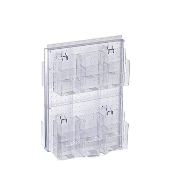 2-Sided Peg Counter Spinner Rack w/ Brochure Pockets 16"W x 20"H